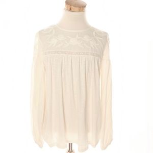 Zara girls off white embroidered blouse